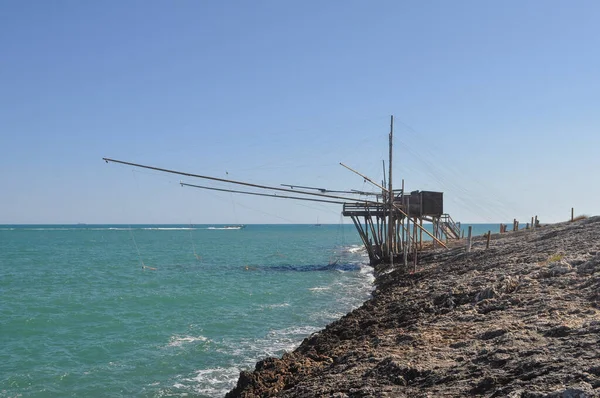 Talya Vieste Deki Trabucco Gargano Balıkçılık Makinası Kulesi — Stok fotoğraf