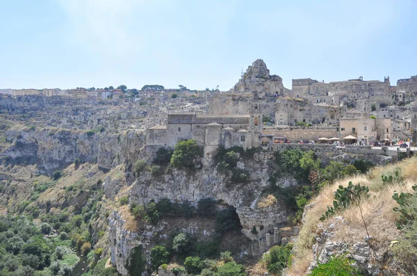 Matera Italy Circa August 2020 Sassi Matera Ancient Cave Dwellings — Stock Photo, Image