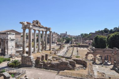 Kalıntıları Roma Forumu aka Foro Romano Roma, İtalya