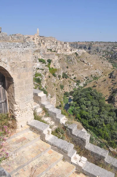 Sassi Matera Antiga Caverna Habitações Matera Itália — Fotografia de Stock