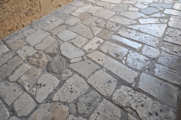 Ancient Roman Street Floor Made Irregular Stones Called Opus Incertum — Stockfoto