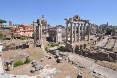 Kalıntıları Roma Forumu aka Foro Romano Roma, İtalya