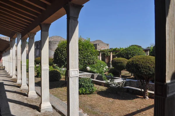 Ruínas Sítio Arqueológico Antiga Cidade Romana Pompeia Enterrada Sob Cinzas — Fotografia de Stock