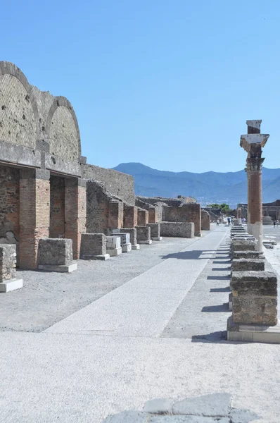 Zřícenina Archeologického Naleziště Starověkém Římském Městě Pompejích Pohřbená Pod Sopečným — Stock fotografie