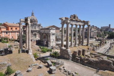 Kalıntıları Roma Forumu aka Foro Romano Roma, İtalya