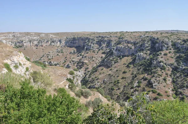 Sassi Matera Antik Mağara Evleri Matera Talya — Stok fotoğraf