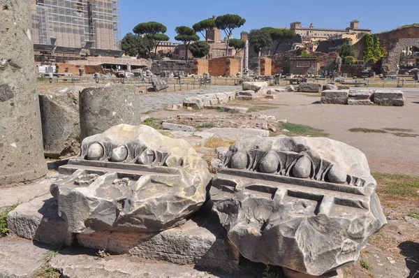 Kalıntıları Roma Forumu Aka Foro Romano Roma Talya — Stok fotoğraf