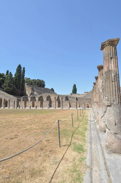 Régészeti Lelőhely Romjai Ókori Római Pompeji Városban Vulkáni Hamu Alá — Stock Fotó