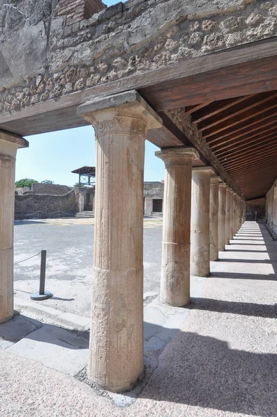 Ruínas Sítio Arqueológico Antiga Cidade Romana Pompeia Enterrada Sob Cinzas — Fotografia de Stock