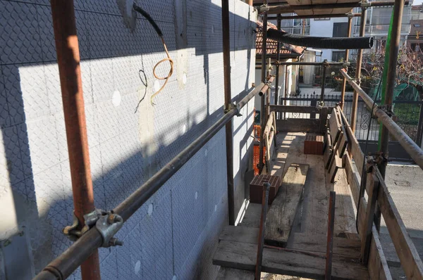 Construction Exterior Insulation Finishing System Wall — Fotografia de Stock