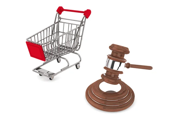 Justice Gavel with Shopping Cart — Stock Photo, Image