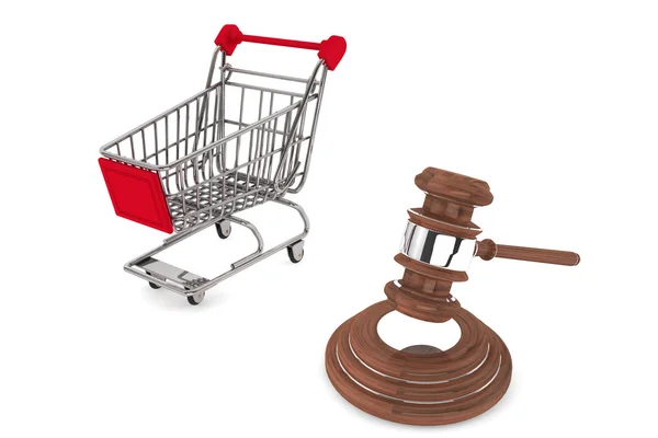 Giustizia Gavel con Carrello — Foto Stock