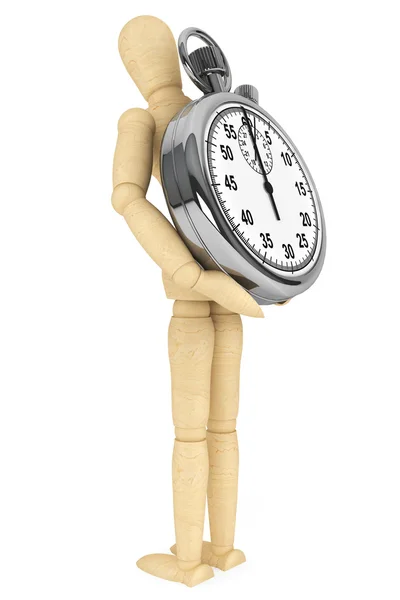 StopWatch with wooden dummy — Stock Photo, Image