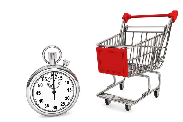 Cronómetro con carrito de compras —  Fotos de Stock