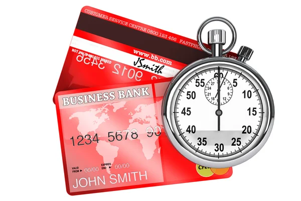 Kredi kartı ile kronometre — Stok fotoğraf