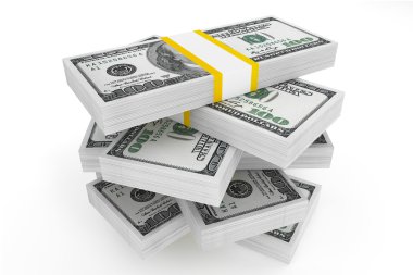 yüz dolar yığını