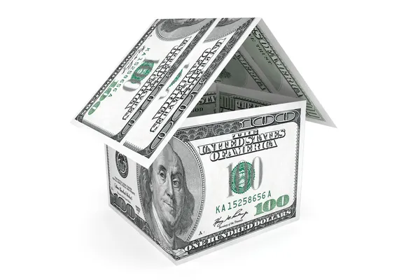 Dollar biljetten huis — Stockfoto