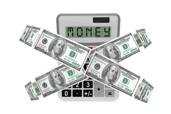 Dollars banknotes with calculator — Stock Photo, Image