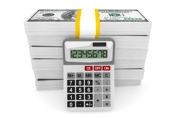 Dollars banknotes with calculator — Stock Photo, Image