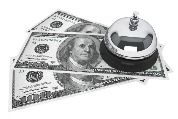 Dollars and Service Bell — Stock Photo, Image