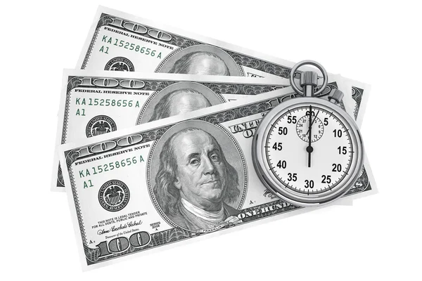 Dollar en stopwatch — Stockfoto