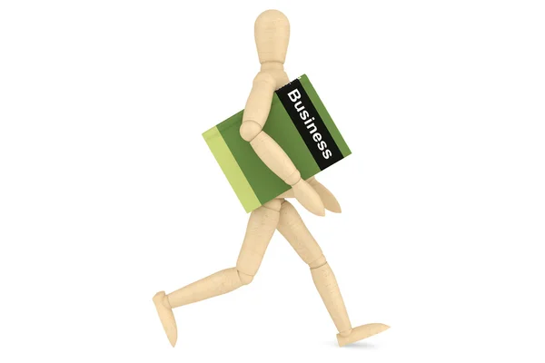 Wooden Dummy with book — Stock Photo, Image