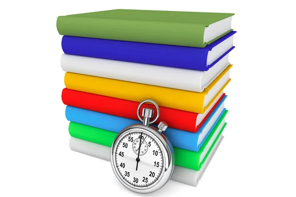 Books with StopWatch — Stock Photo, Image