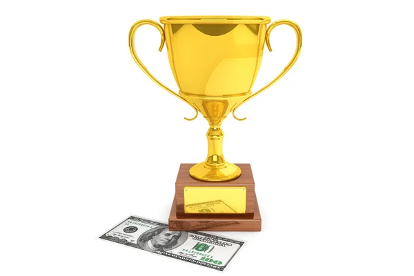 Dollars and Golden Trophy Cup — Stock Photo, Image