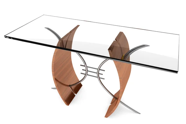 Современный стеклянный стол — стоковое фото