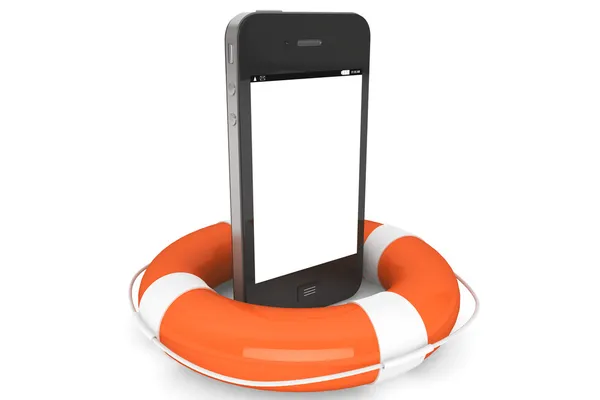 Mobile Phone with lifebuoy — Stock Photo, Image