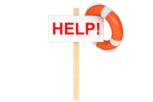 Life Buoy with help sign — Stock Photo, Image