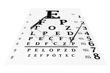 Modern gözlük ile eyechart