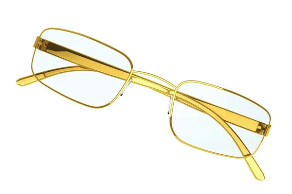 Gold Modern eyeglasses — Stock Photo, Image