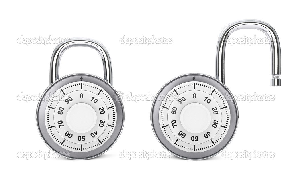 Silver combination padlock