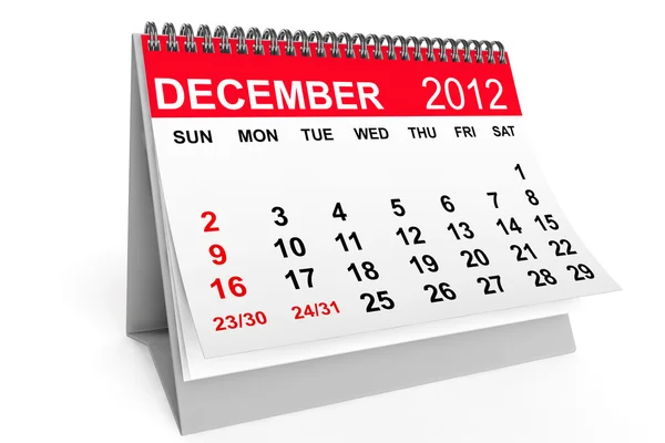 Kalenderblatt Dezember 2012 — Stockfoto