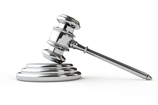 Silver justice gavel — Stock Photo, Image