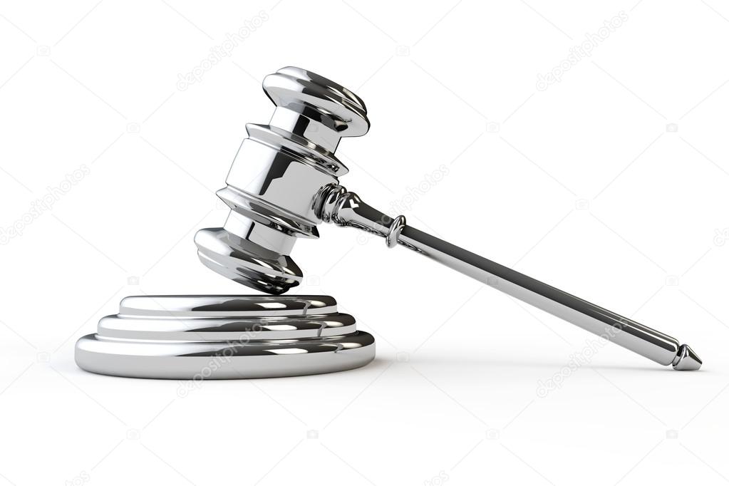 Silver justice gavel