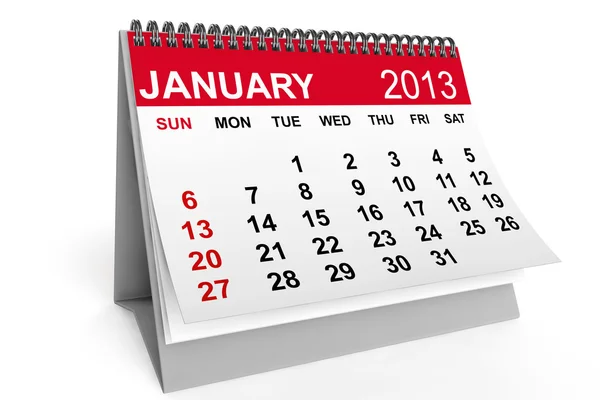 Calendar January 2013 — Stock Photo, Image