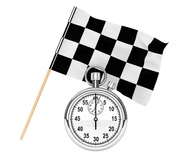 Χρονόμετρο με καρώ σημαίας — Φωτογραφία Αρχείου