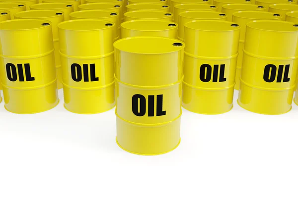 Barriles de petróleo amarillo — Foto de Stock