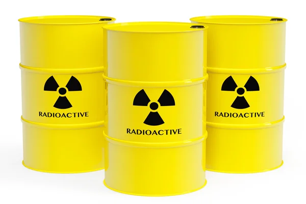 Barrels with radioactive materials — Stock Photo, Image