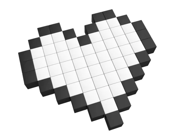 3D srdce pixelů — Stock fotografie