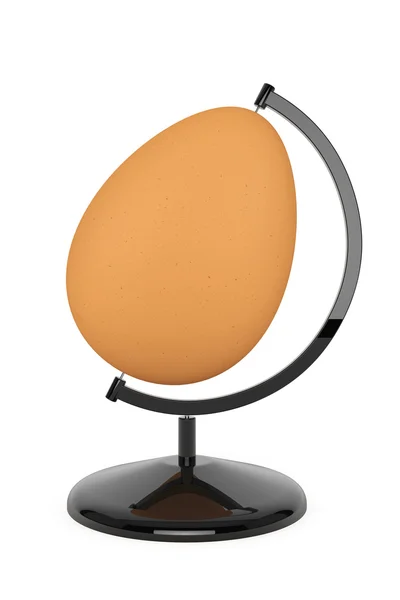 Brown egg as globe — Stock Photo, Image