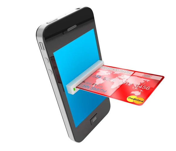 Credit Card and Mobile phone — Stock Photo, Image