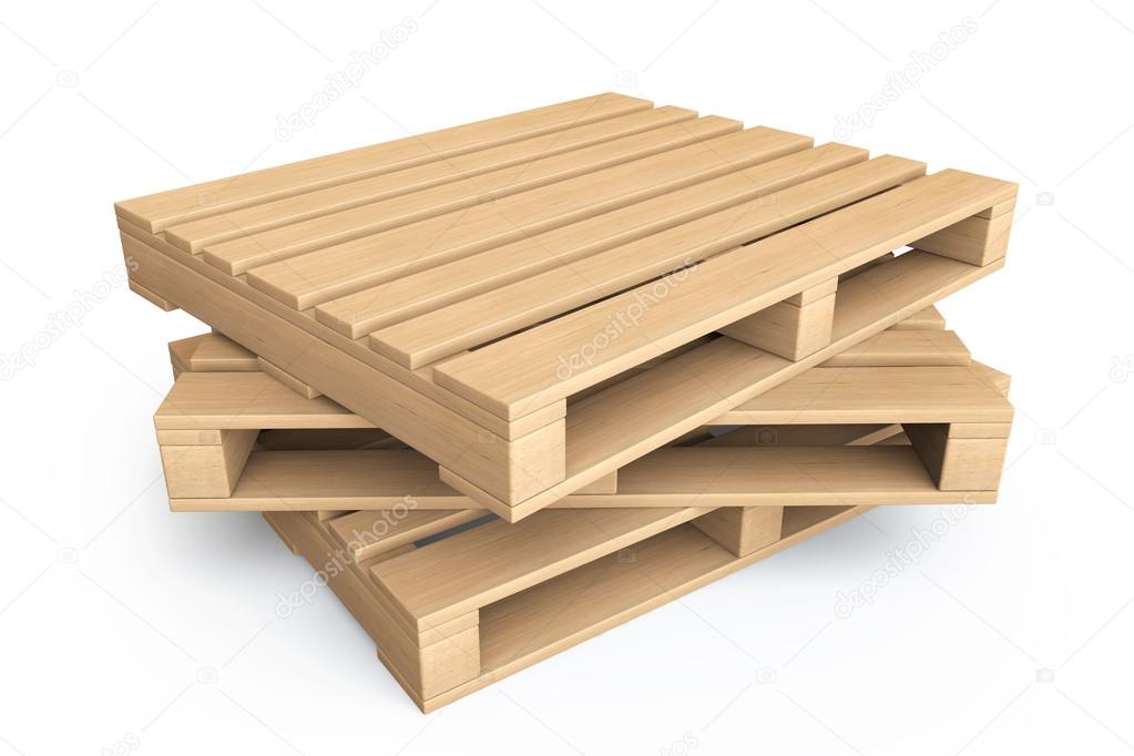 Logistic concept. Wooden pallets