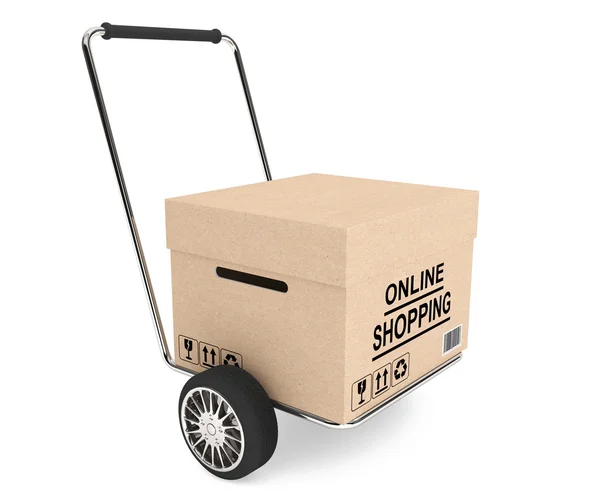 CardBox with cart — Stock Photo, Image