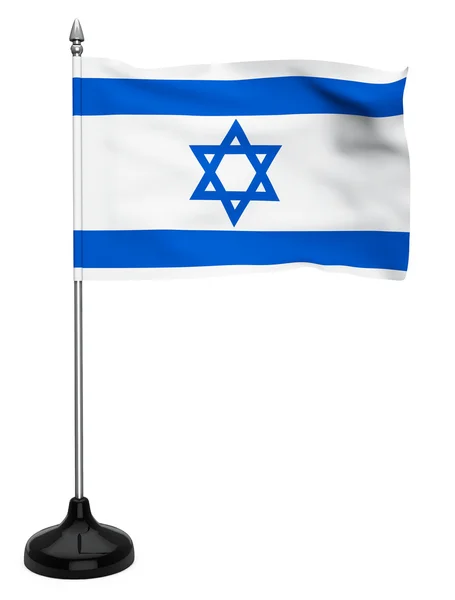 İsrail bayrağı bayrak direği ile — Stok fotoğraf