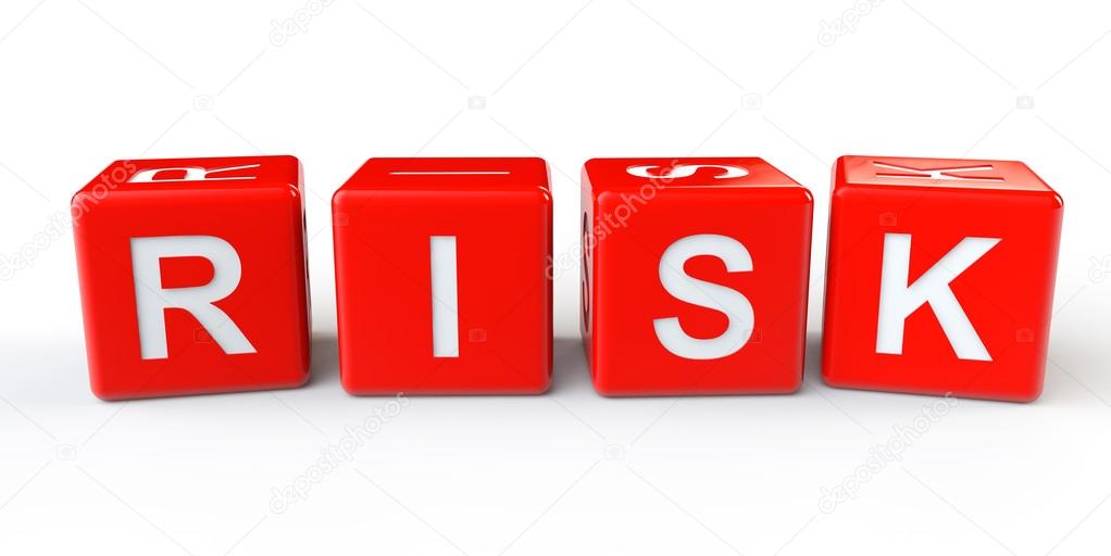 Red Cubes Blocks with Risk sign