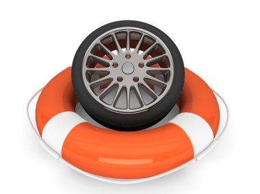 Lifebuoy ile tekerlek lastik