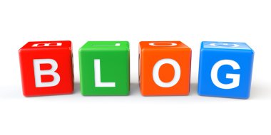 Cubes Blocks with Blog sign clipart